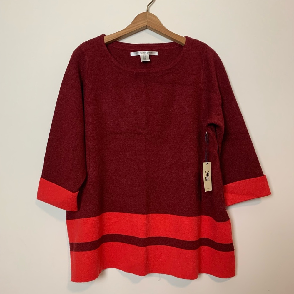 New Max Studio Color Block Sweater